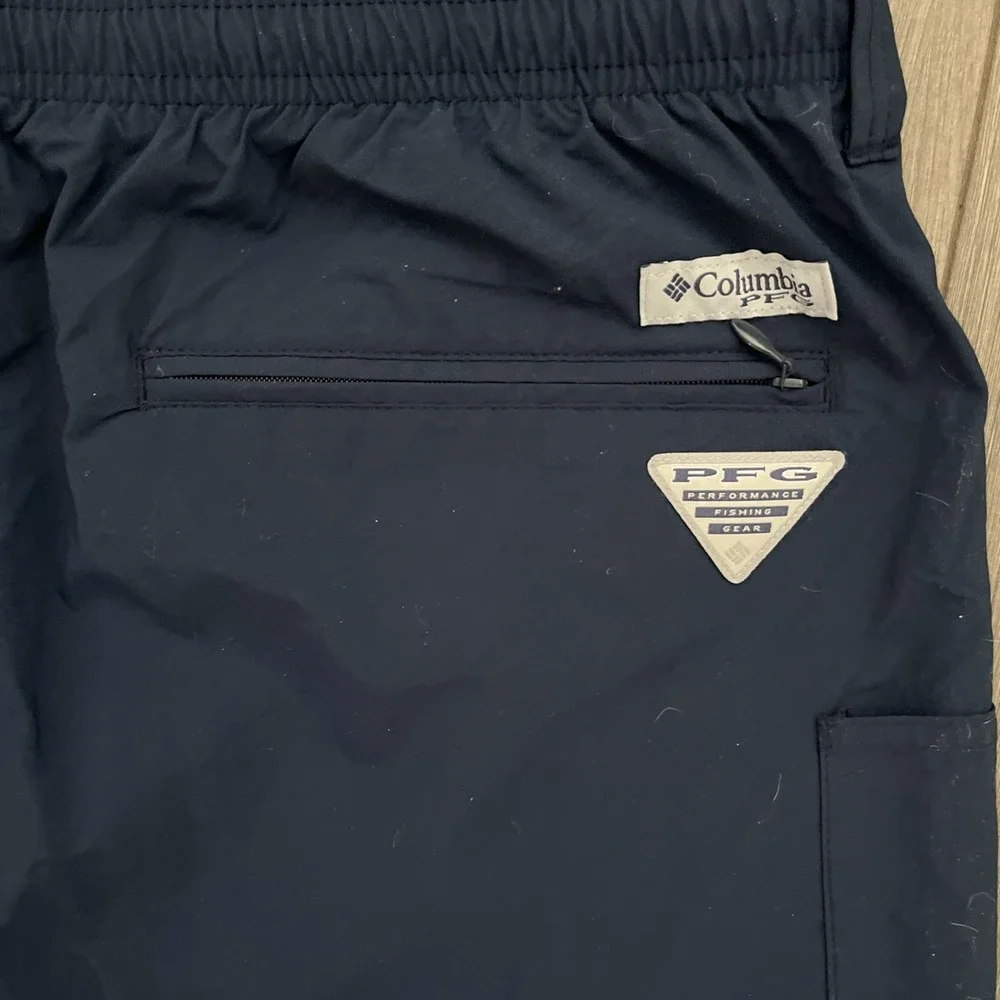 Columbia Omni Shade UPF 50 Swim Trunks Mens 2XL Navy Blue Pockets Lined NWT
